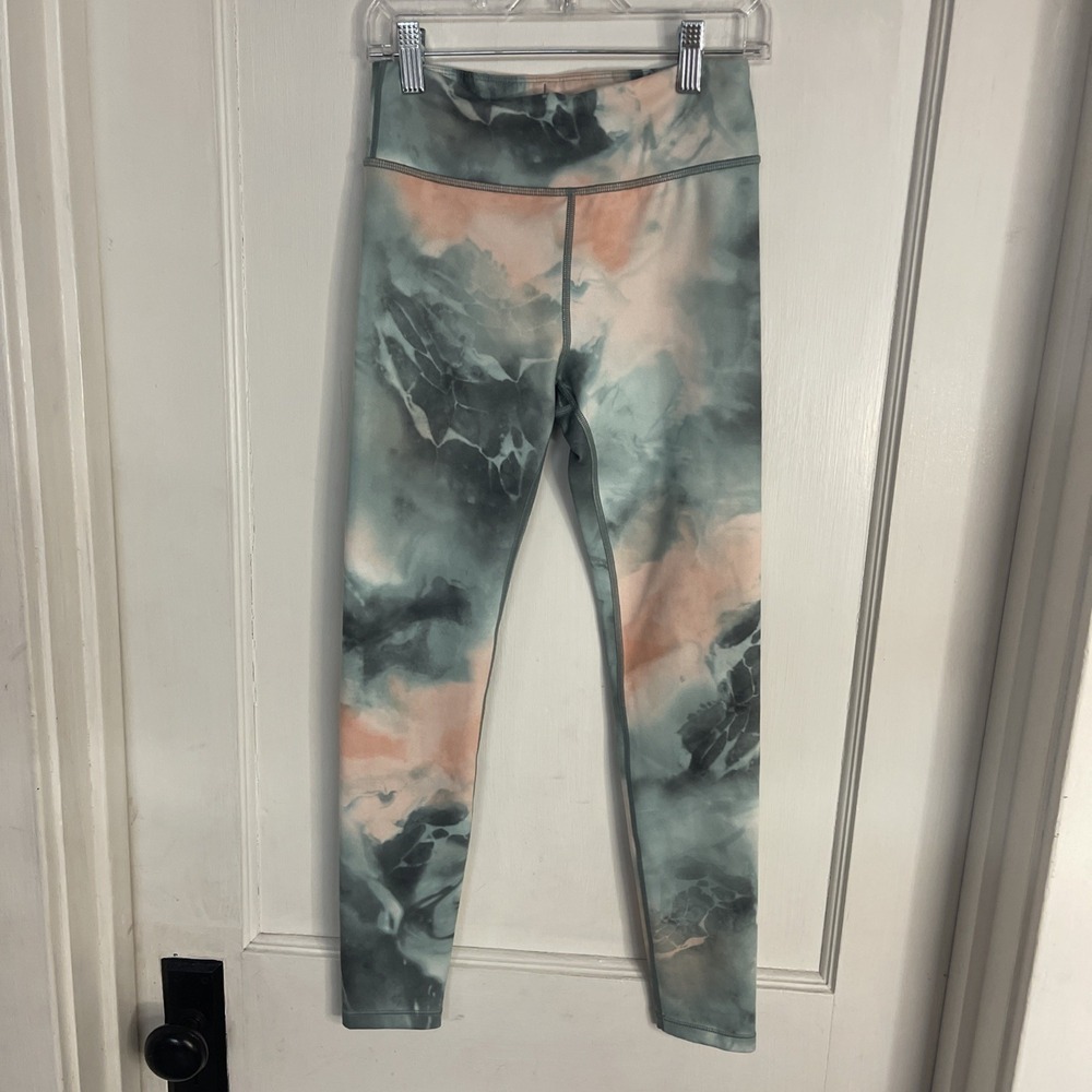 Athleta Girl Girl's Pants Size Large 12 Peach Green White High Rise Athletic Fit